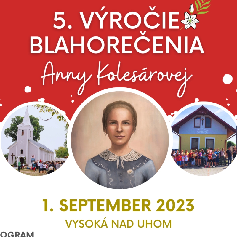 Pozvánka na oslavu 5. výročia blahorečenia Anny Kolesárovej
