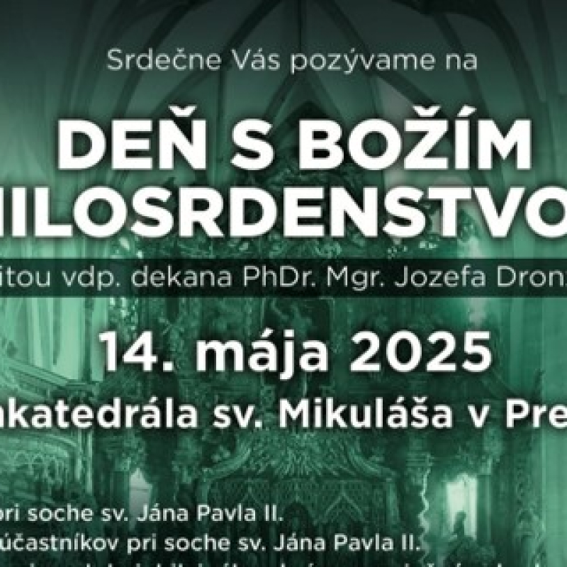Pozvánka na Deň s Božím Milosrdenstvom v Prešove